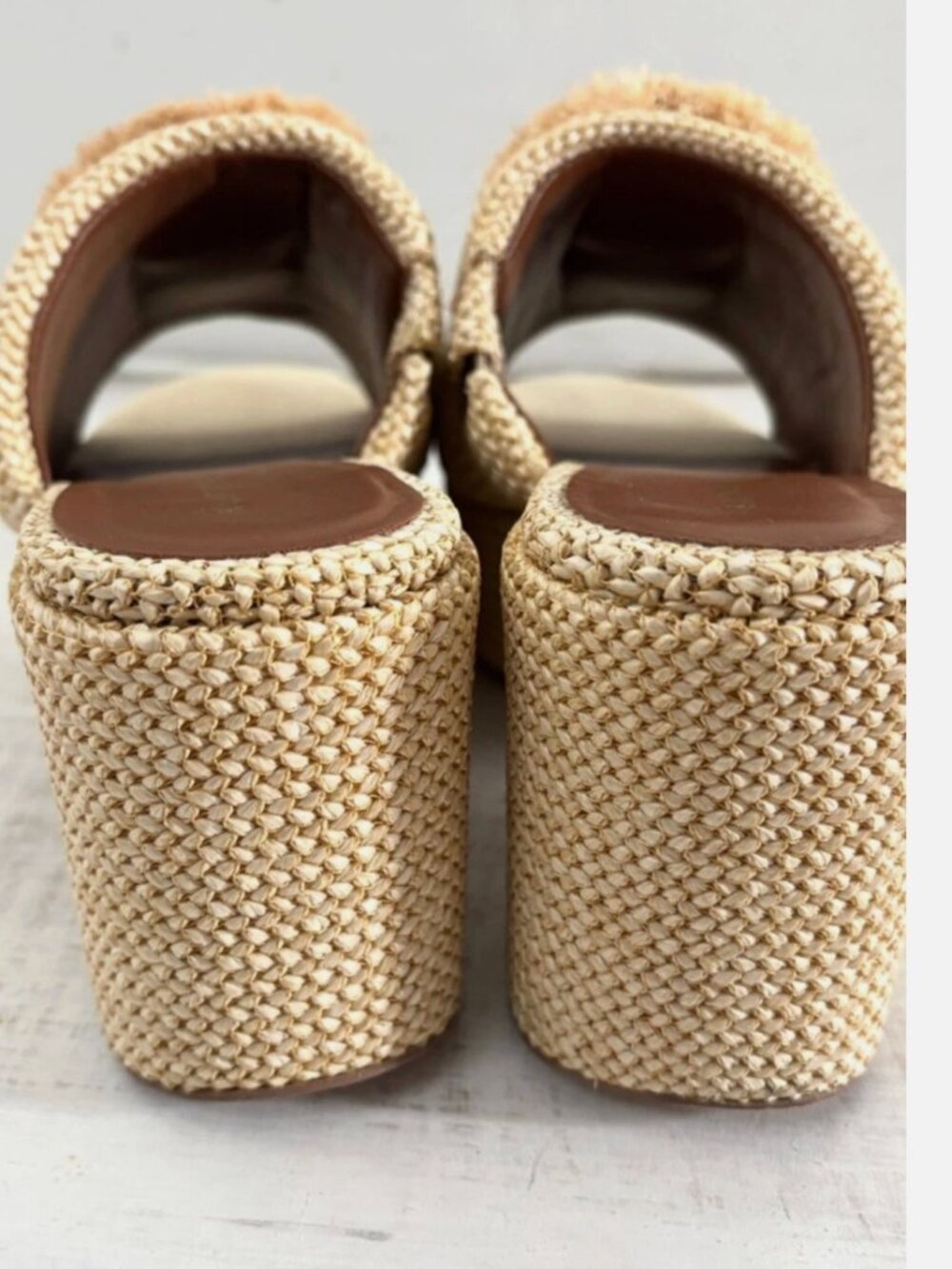 Kurt Geiger London Kensington Raffia Eye Platform Wedge Sandals Size 39 EU - Picture 7 of 11